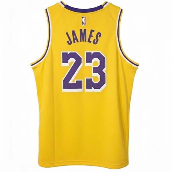 Nike Los Angeles Lakers Jersey Mens Large LeBron James #23 Yellow Basketball - Picture 2 of 10